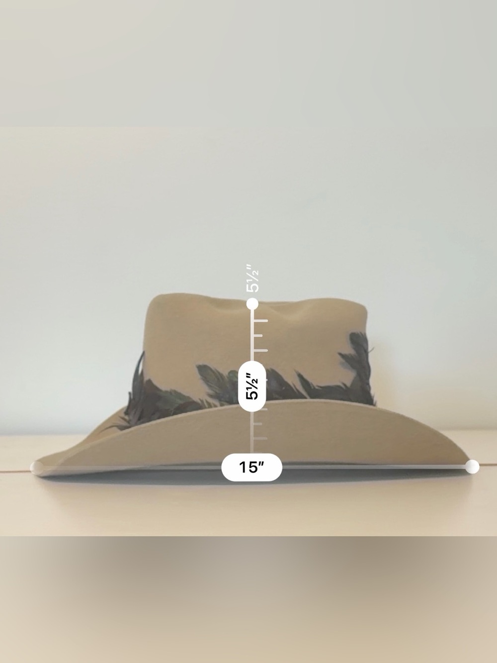 Smithbilt Hats Tan Light Grey Felt Material Cowboy Hat Nomad 7 1/4 size - Picture 10 of 12